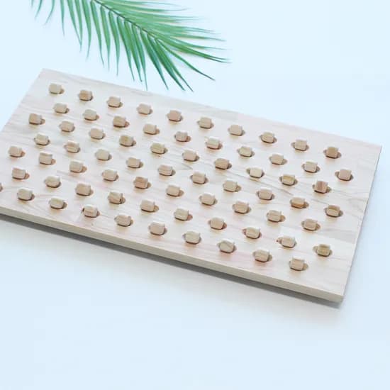 편백나무 사각 큐브 발지압판 편백나무색 440x240mm 1개