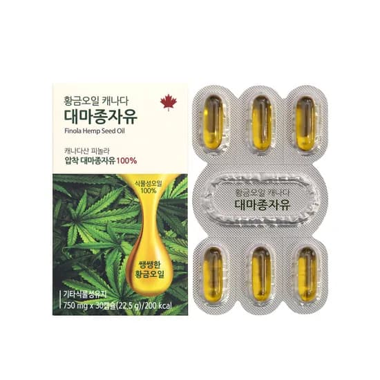 황금오일 캐나다 대마종자유 오메가369, 750mg, 30캡슐, 3개