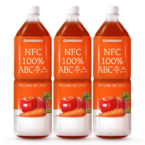 참앤들황토농원 NFC 100% ABC주스 1L 3병