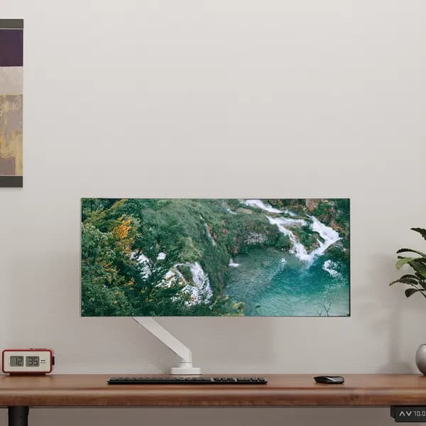 마하링크 화이트 싱글 모니터암 ml-S100W, 1개
