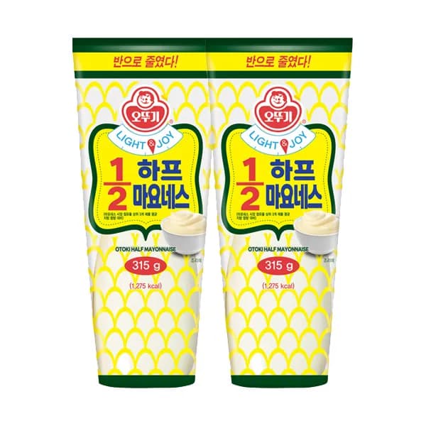 오뚜기 LIGHT&JOY 1/2하프마요네스 315g 2개