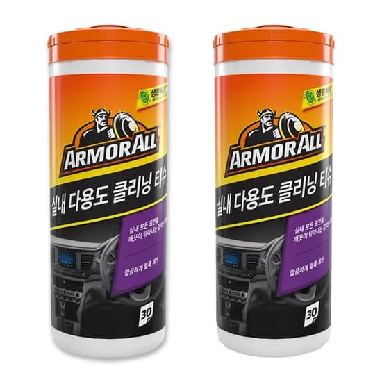 아머올 자동차실내 클리닝 티슈, 화이트, 2개