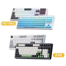 AULA F99 F87 Pro 독거미 무선 기계식 키보드 개스킷 게이밍 핫스왑 키보드 황축 그레이축