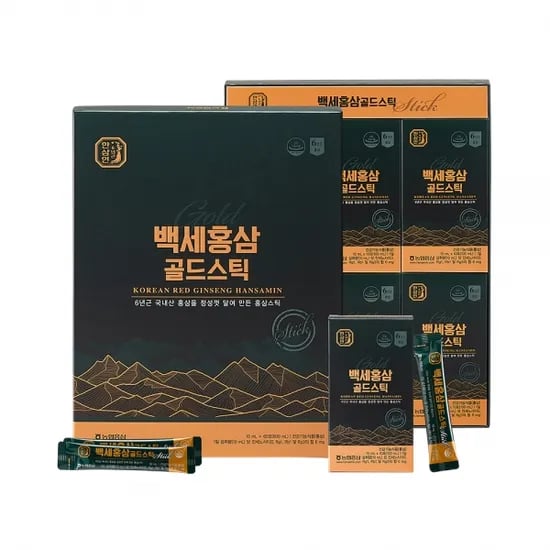 백세홍삼 골드스틱 10ml 60포 쇼핑백 포함