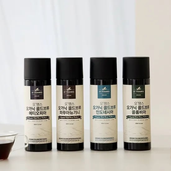 오땡스 오가닉 콜드브루 400ml 에티오피아 콜롬비아 파푸아뉴기니 인도네시아 디카페인 외 다양