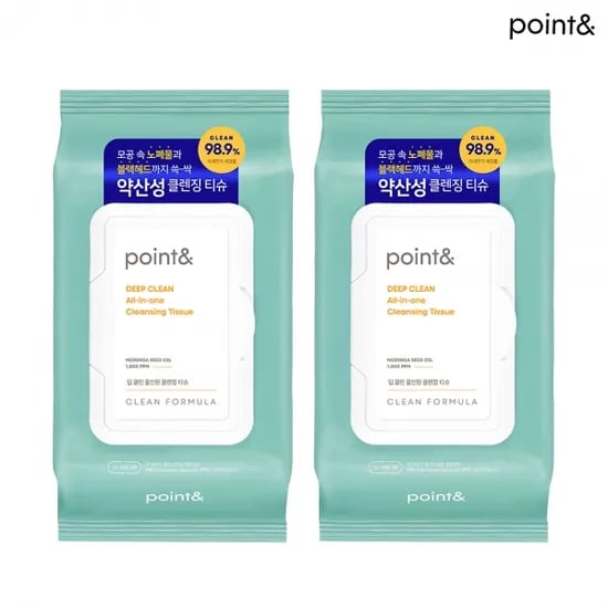 POINT& 딥클린 올인원 클린징티슈 80매 2개