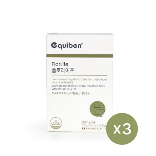 이큐벤 유산균 플로라이프 프로바이오틱스 비타민B 255mg*30캡슐 x 3박스 3개월분 3개