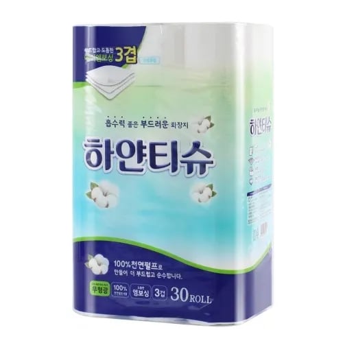 100% 천연펄프 3겹 롤화장지 18M 30롤 1팩