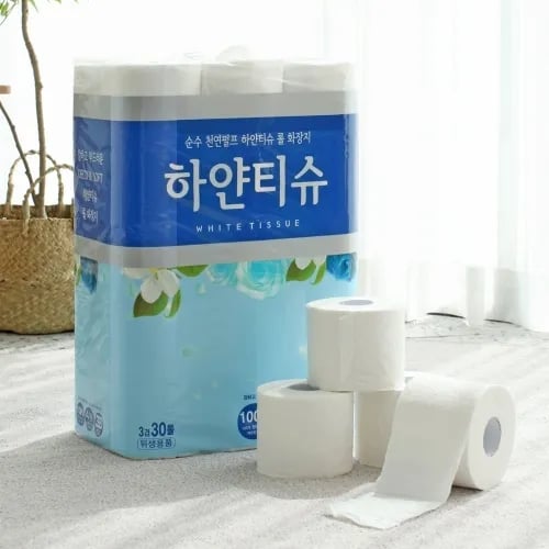 100% 천연펄프 3겹 롤화장지 25M 30롤 1팩
