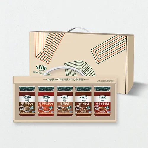 저당 한식양념 5종 선물세트 (불고기+제육볶음+잡채+진미채+멸치볶음)