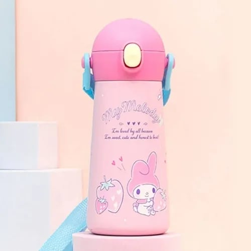 마이멜로디 더보틀 원터치 어깨끈 이중스텐 물통 x 1개 (무료배송)