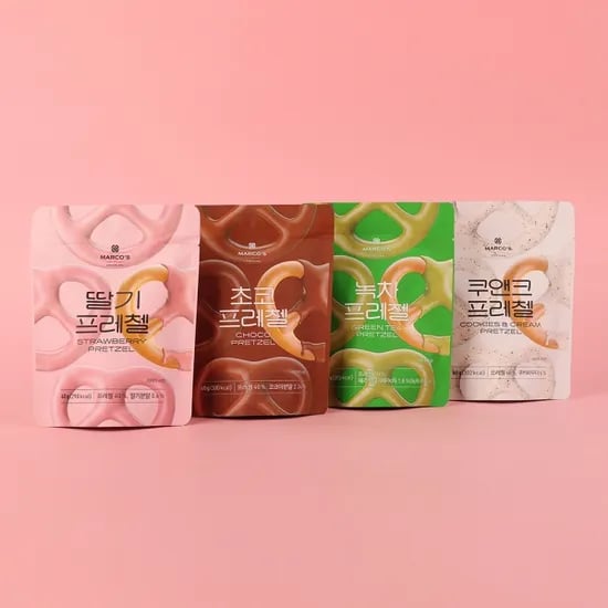 초코/쿠앤크/녹차/딸기 프레첼 60g(10개이상) (무료배송)