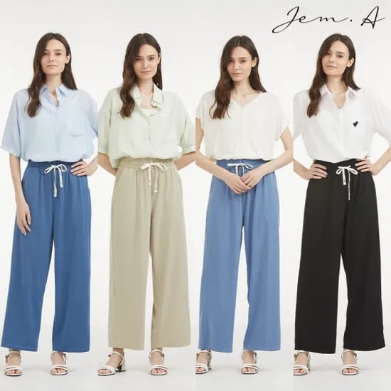 여성 로즈 컴포트 와이드 스판 팬츠 (무료배송)