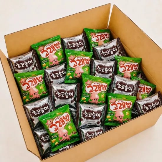 고래밥 20g x 10봉 + 초코송이 36g x 10봉 (미니사이즈 총 20봉) (개별포장) (무료배송)
