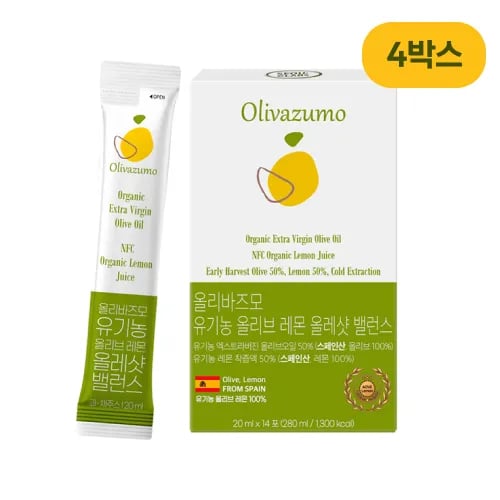 올리바즈모 유기농 올리브 레몬 올레샷 밸런스 20ml*14포입 x 4박스 (무료배송)