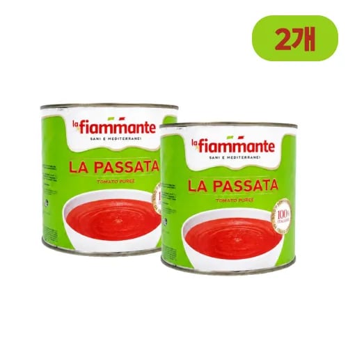 이탈리아 라피아만떼 토마토퓨레 2.5kg(토마토 99.4％ 함유) x 2캔 (무료배송)