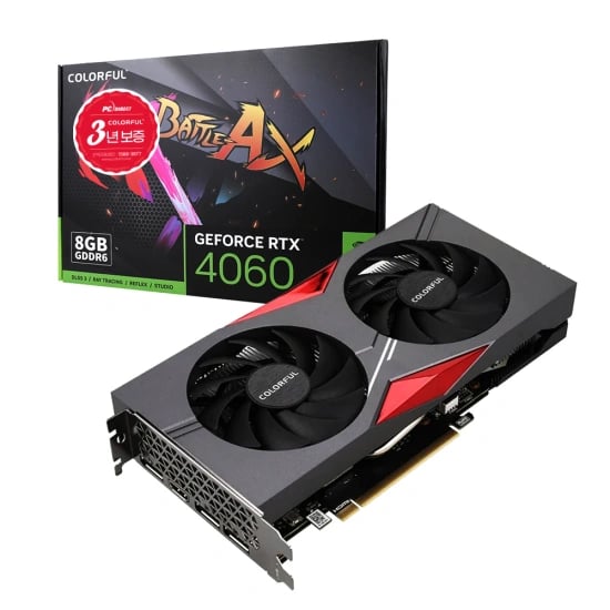 COLORFUL 지포스 RTX 4060 토마호크 DUO D6 8GB (323,877원/무료)