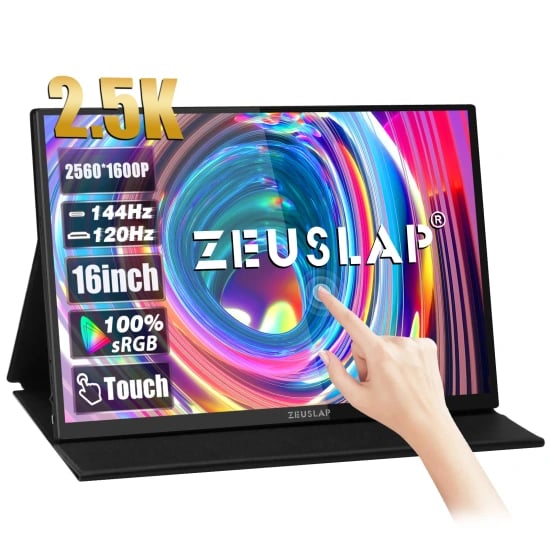 ZEUSLAP 16 인치 2.5K 144hz 터치 스크린 휴대용 모니터 (141,577원/무료)