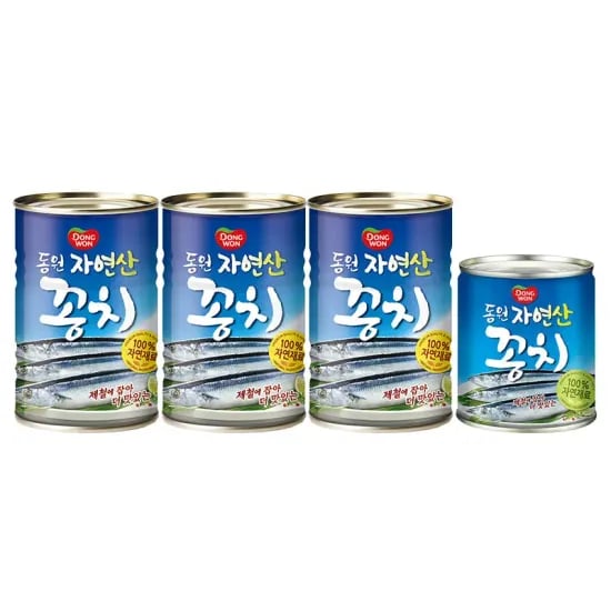 동원 꽁치 400g 3캔 + 230g 1캔 (12,764원/무료)