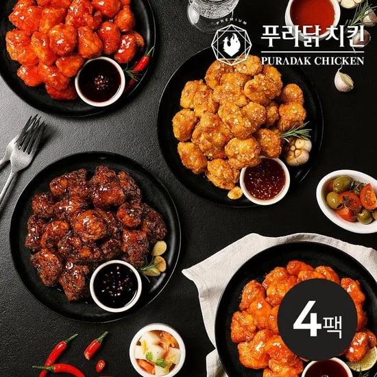 푸라닭 통살치킨 600g 4종 2+2팩 골라담기