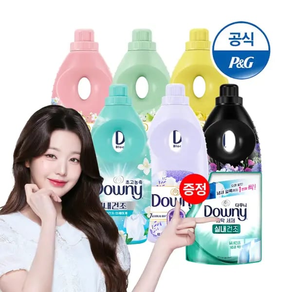 다우니 섬유유연제 1L 3개 + 실내건조 1L 3개 외 다양 6개