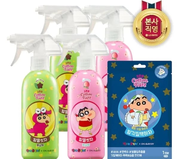 발을씻자 풋샴푸 385ml 4개 발각질팩 1회분