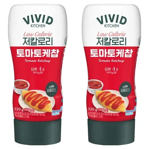비비드키친 저칼로리 토마토케찹 320g x 2개