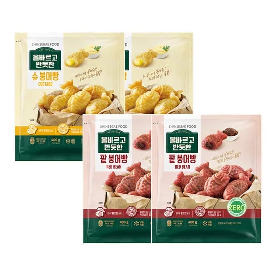 올바르고 반듯한 붕어빵 400g 4개입 (팥/슈크림)