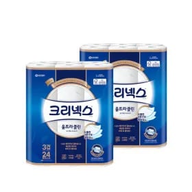 크리넥스 3겹 울트라클린 25M 24롤 2팩 화장지 휴지