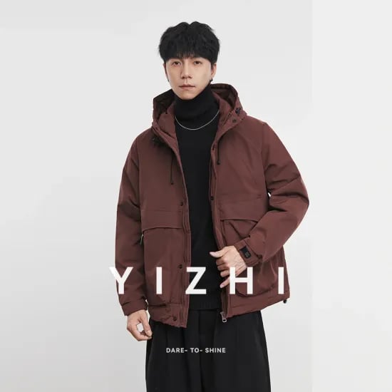 YIZHI 작업용 단 남성 후드 자켓