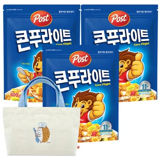 포스트 콘푸라이트 사자 시리얼 600g 3개 + 미니에코백