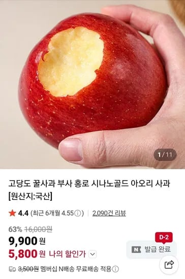 부사사과 중과 2kg