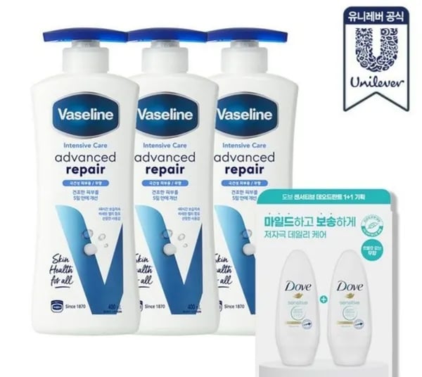 바세린 인텐시브 케어 로션 400ml 3개 롤온 2개