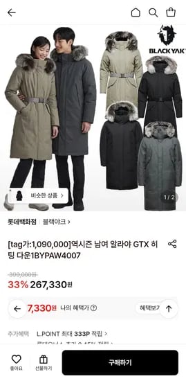 블랙야크 역시즌 대장다운 고어텍스 히팅 (267,330원/무료)