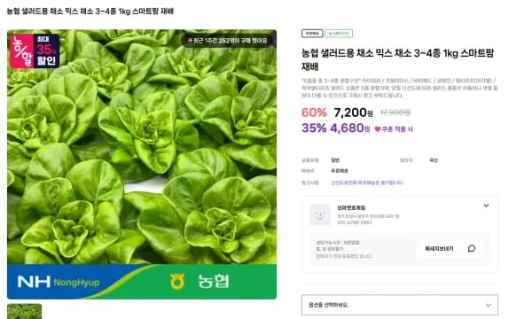 농협 샐러드용 채소 믹스 외 다양 1kg