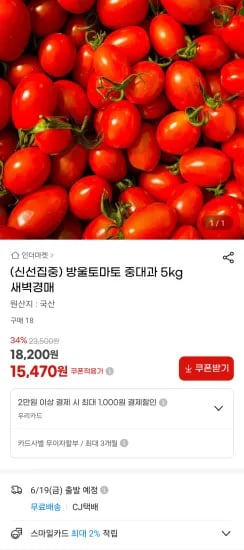 방울토마토 중대과 5kg