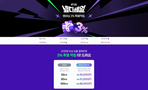 7월 네이버 멤버십데이 (7/1 단하루) (0원/무료)