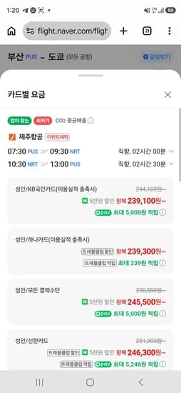 0903-0908 부산-나리타 수하물 15kg (245,500원/무료)