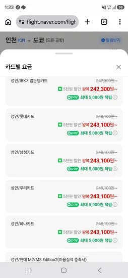 0903-0908 인천-나리타 수하물 없음 (243,100원/무료)