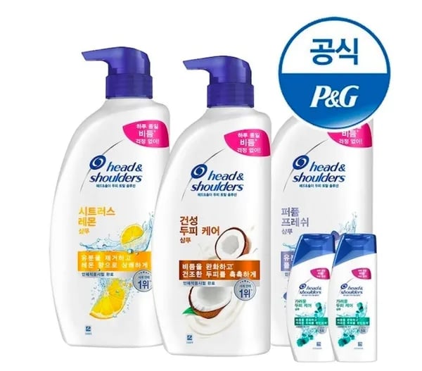 헤드앤숄더 샴푸 850ml 3개+미니샴푸 2개 증정 (22,192원/무료)