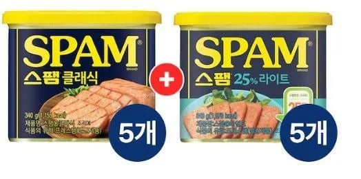 스팸 클래식 340g 5개 외 스팸 라이트 340g 5개