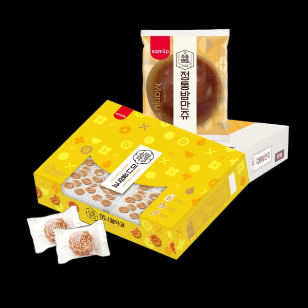 [삼립공식몰] 개별포장 미니꿀약과 1kg 1박스/2박스, 정통밤만쥬 23g 50입,100입 택 ( 8,940원 / 무료 배송 )