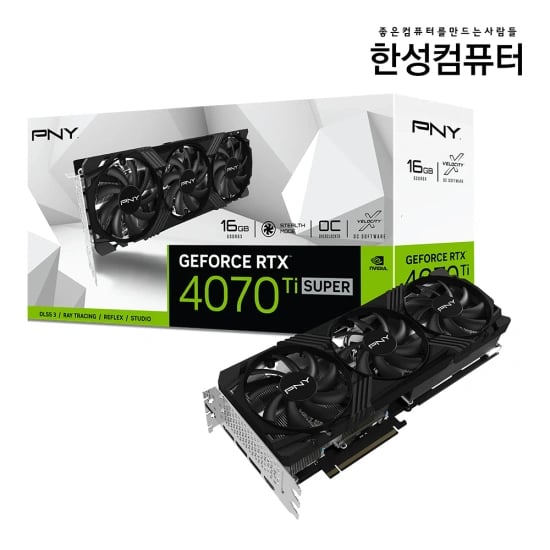 PNY 지포스 RTX 4070 Ti SUPER VETRO OC D6X 16GB TF (1,037,192원) (무료)