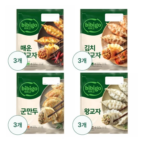 비비고 만두세트 (왕교자3+김치왕교자3+매운왕교자3+군만두3) (27,330원/무료)