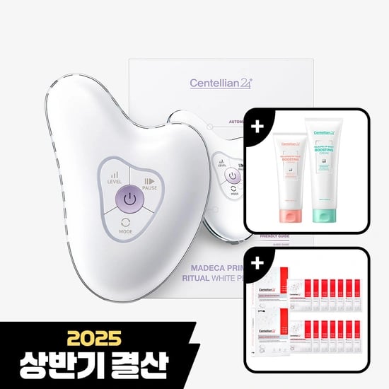 동국제약 센텔리안24 마데카 프라임 리추얼 화이트 펄 + 포어타이트닝마스크팩 1박스 + 비타씨 부스팅 앰플 + 바디 부스팅 크림 + 쇼핑백 / 고주파 괄사마사지기 뷰티디바이스 홈 (199000/무료)