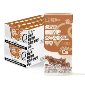 성균관 뼈를위한 호두 아몬드 두유 190ml 48팩 건강한 한끼 두유 한팩 < 16,310원   / 무료 배송 >