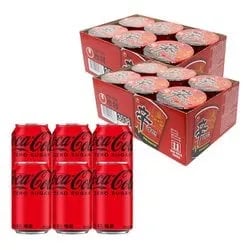 코카콜라 제로 350ml 6입+신라면 소컵 12입 (11,900원) (무료)