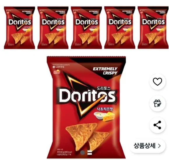 도리토스 나쵸치즈맛, 84g, 6개 (6,420원) (유료)