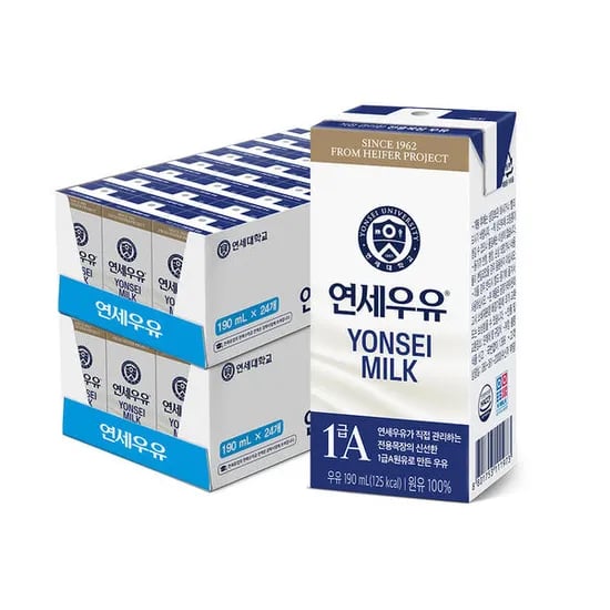 연세우유 멸균우유 190mlx48 「41,640원/무료배송」