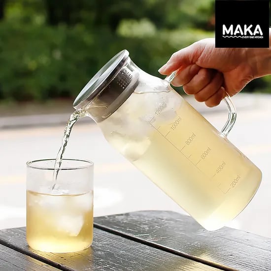 세척이 편한 내열유리 물병 냉장고 도어 포켓 1.2L (13900/무료)